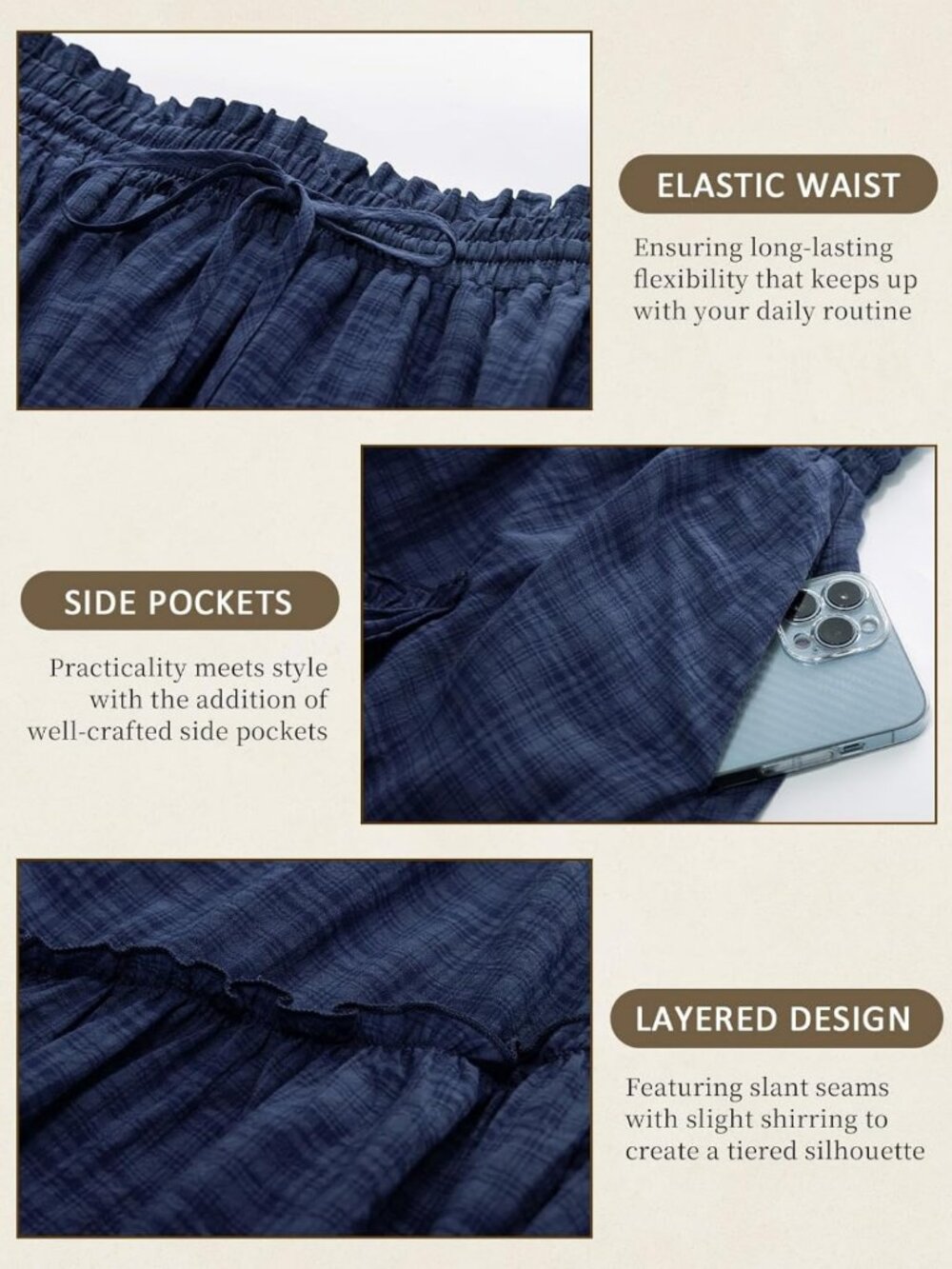 Renaissance Flowy Maxi Skirt for Women | Long Pirate Style Skirt, Boho Chic - Picture 6 of 9